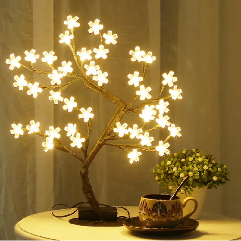 LED Interior Decoration Ins Room Romantic Creative Decoration USB Cherry Tree Lights Christmas Tree Lights Holiday Lights