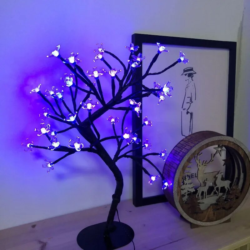 LED Interior Decoration Ins Room Romantic Creative Decoration USB Cherry Tree Lights Christmas Tree Lights Holiday Lights