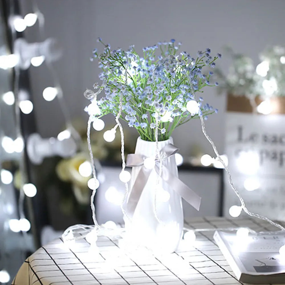 USB/Battery Power LED Ball Garland Lights Fairy String Outdoor Lamp Home Room Christmas Holiday Wedding Party Lights Decoration