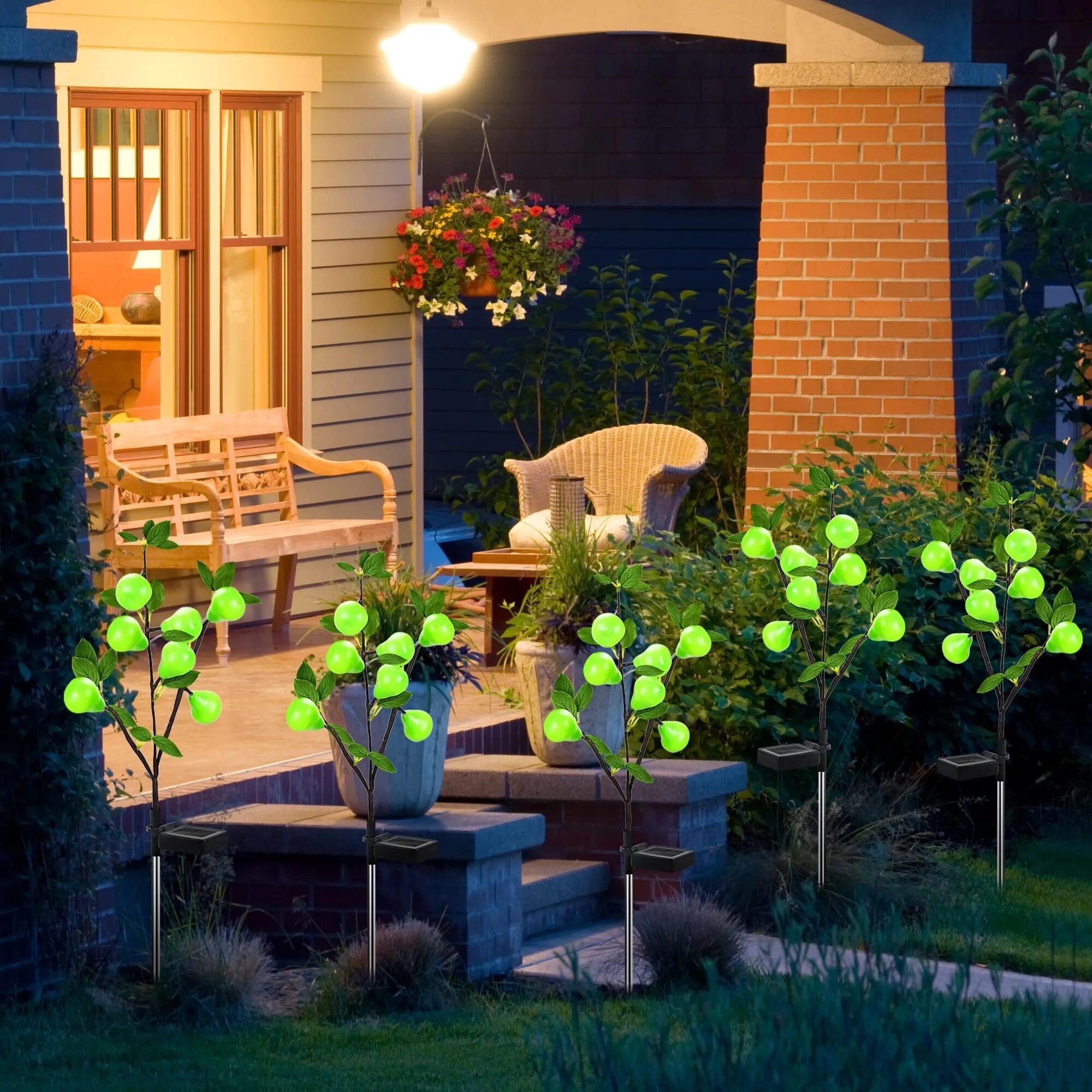 Solar Garden Lamps Simulation Pear Tree Outdoor Waterproof Led Lawn Light for Garden Balcony Courtyard Landscape Decoration