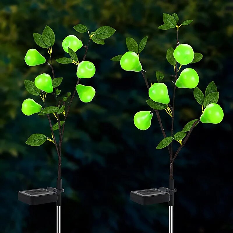 Solar Garden Lamps Simulation Pear Tree Outdoor Waterproof Led Lawn Light for Garden Balcony Courtyard Landscape Decoration