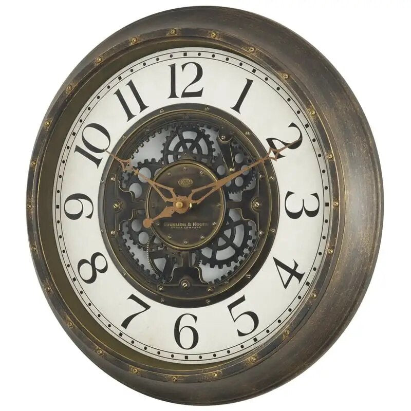 Indoor Round Aged Bronze Arabic Number Industrial Gear Analog Wall Clock Melting clock Adornos para el hogar modernos para sala
