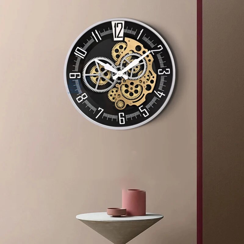 Retro Large Gear Wall Clock Industrial Wall Clock With Steampunk Gears Moving For Modern Living Room Decor Metal Wall Clock