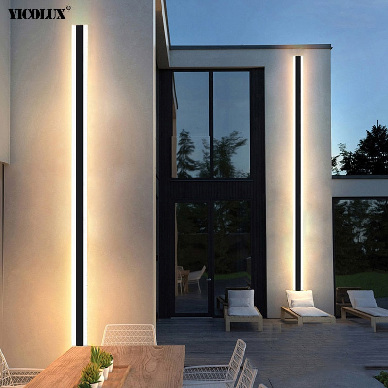 New Outdoor Waterproof Modern LED Wall Lights With Remote Living Room Bedroom Corridor Porch Black Indoor Lamp Lighting Dimmable