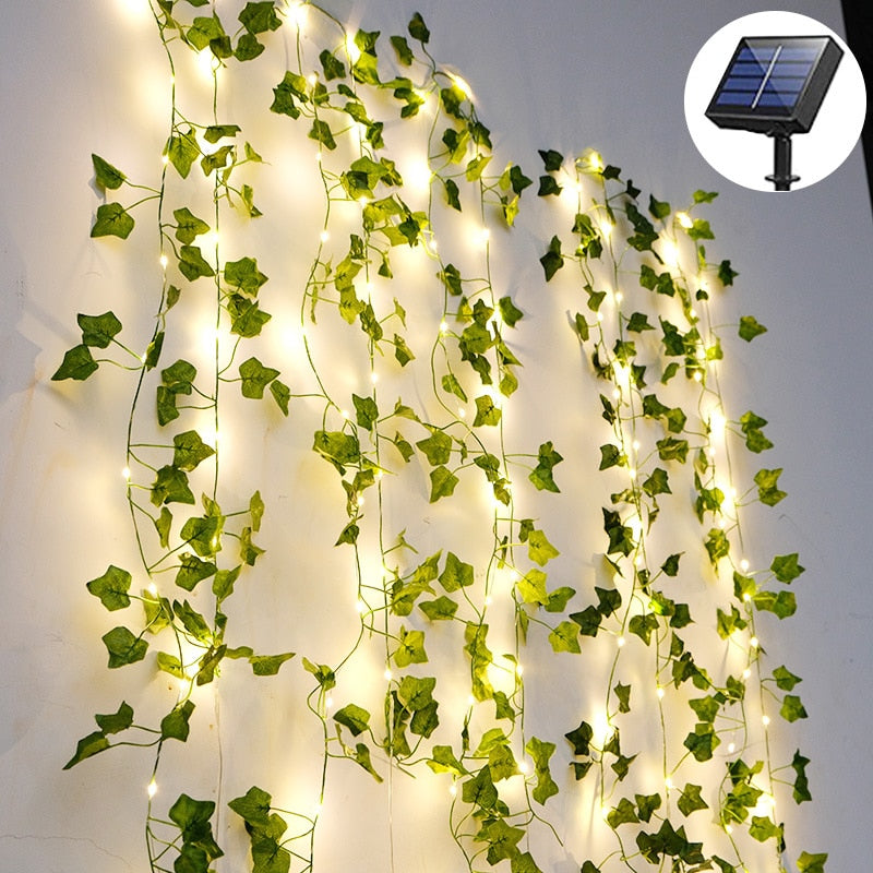 Fairy Lights 2Meter 20 LED Solar Lights Maple Leaf Waterproof Outdoor Garland Lamp Christmas for Lawn Tree Garden Decoration